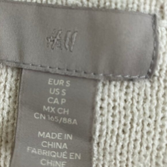 H & M women's navy and cream cardigan Size S business casual - Picture 4 of 6